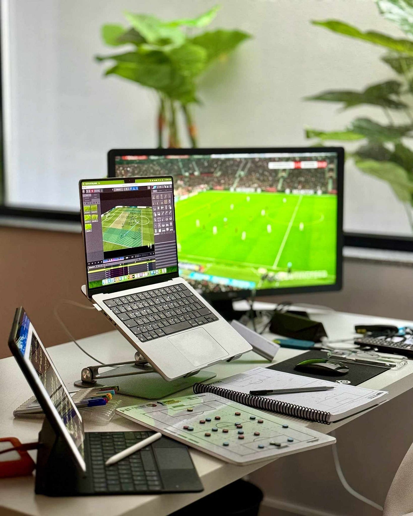 Poste d’analyse tactique et vidéo de football